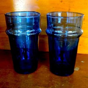 Moroccan Le Verre Beldi Tea Glasses Blue 8oz -Two